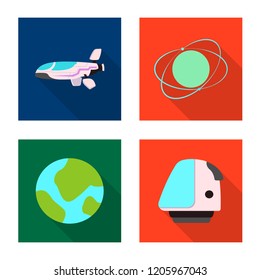 Isolated object of mars and space icon. Set of mars and planet stock vector illustration.