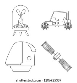 Isolated object of mars and space icon. Set of mars and planet stock symbol for web.