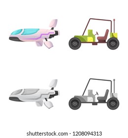 Isolated object of mars and space icon. Set of mars and planet vector icon for stock.