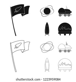 Isolated object of mars and space icon. Collection of mars and planet stock vector illustration.