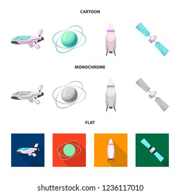 Isolated object of mars and space icon. Collection of mars and planet vector icon for stock.