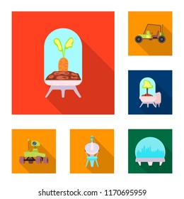 Isolated object of mars and space logo. Set of mars and planet stock symbol for web.