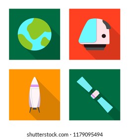 Isolated object of mars and space logo. Collection of mars and planet stock vector illustration.