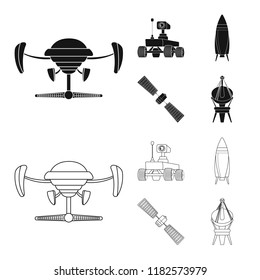 Isolated object of mars and space logo. Collection of mars and planet stock symbol for web.