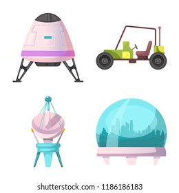 Isolated object of mars and space logo. Collection of mars and planet stock vector illustration.