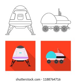 Isolated object of mars and space logo. Collection of mars and planet stock symbol for web.