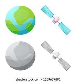 Isolated object of mars and space logo. Set of mars and planet stock symbol for web.