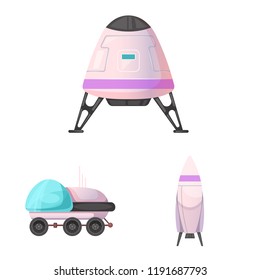 Isolated object of mars and space logo. Set of mars and planet stock symbol for web.
