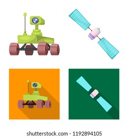 Isolated object of mars and space logo. Collection of mars and planet stock symbol for web.