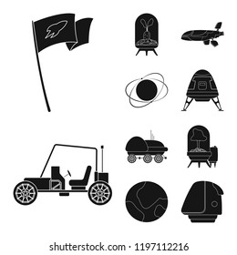 Isolated object of mars and space logo. Collection of mars and planet vector icon for stock.