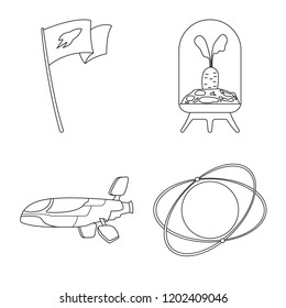 Isolated object of mars and space logo. Set of mars and planet stock symbol for web.