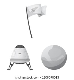 Isolated object of mars and space logo. Set of mars and planet stock symbol for web.