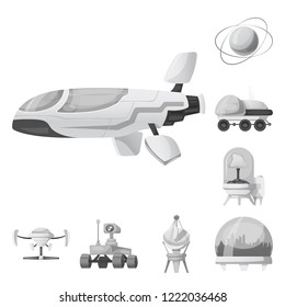 Isolated object of mars and space logo. Collection of mars and planet stock symbol for web.