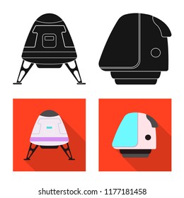 Isolated object of mars and space sign. Set of mars and planet stock vector illustration.