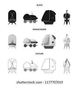 Isolated object of mars and space sign. Collection of mars and planet stock vector illustration.