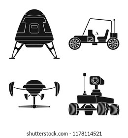 Isolated object of mars and space sign. Set of mars and planet vector icon for stock.