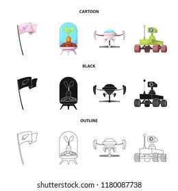 Isolated object of mars and space sign. Collection of mars and planet vector icon for stock.