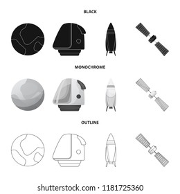 Isolated object of mars and space sign. Set of mars and planet stock symbol for web.