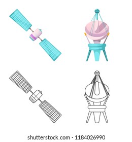 Isolated object of mars and space sign. Set of mars and planet vector icon for stock.