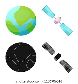 Isolated object of mars and space sign. Set of mars and planet vector icon for stock.