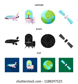 Isolated object of mars and space sign. Set of mars and planet stock symbol for web.