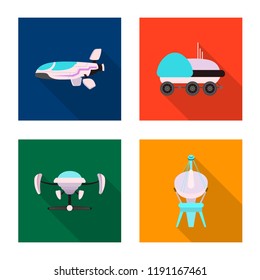 Isolated object of mars and space sign. Set of mars and planet vector icon for stock.