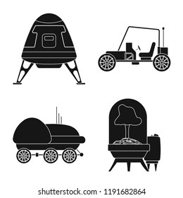 Isolated object of mars and space sign. Set of mars and planet vector icon for stock.