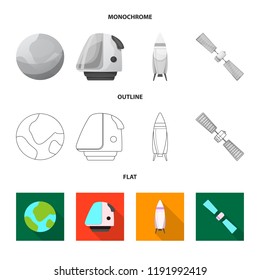 Isolated object of mars and space sign. Set of mars and planet stock vector illustration.