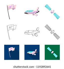 Isolated object of mars and space sign. Set of mars and planet stock vector illustration.