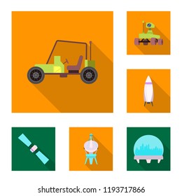 Isolated object of mars and space sign. Collection of mars and planet vector icon for stock.