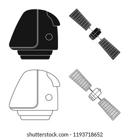 Isolated object of mars and space sign. Set of mars and planet stock symbol for web.