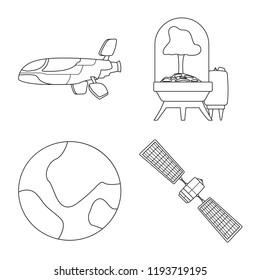 Isolated object of mars and space sign. Collection of mars and planet stock symbol for web.