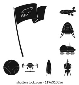 Isolated object of mars and space sign. Collection of mars and planet vector icon for stock.