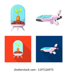 Isolated object of mars and space sign. Set of mars and planet stock vector illustration.