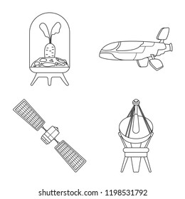 Isolated object of mars and space sign. Set of mars and planet stock symbol for web.