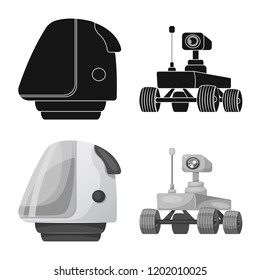 Isolated object of mars and space sign. Collection of mars and planet stock vector illustration.
