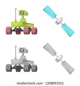 Isolated object of mars and space sign. Collection of mars and planet stock symbol for web.