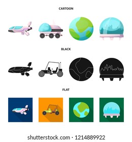 Isolated object of mars and space sign. Set of mars and planet stock vector illustration.