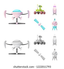 Isolated object of mars and space sign. Set of mars and planet stock vector illustration.