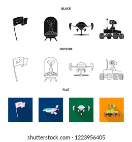 Isolated object of mars and space sign. Set of mars and planet vector icon for stock.