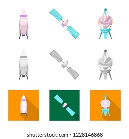 Isolated object of mars and space sign. Collection of mars and planet stock vector illustration.
