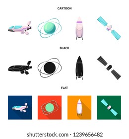 Isolated object of mars and space sign. Set of mars and planet stock symbol for web.