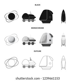 Isolated object of mars and space sign. Set of mars and planet vector icon for stock.
