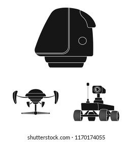 Isolated object of mars and space symbol. Collection of mars and planet stock symbol for web.