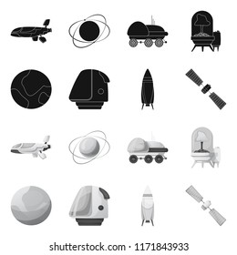 Isolated object of mars and space symbol. Set of mars and planet stock symbol for web.