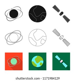 Isolated object of mars and space symbol. Collection of mars and planet stock symbol for web.