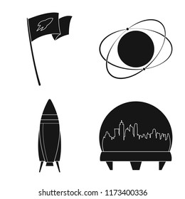 Isolated object of mars and space symbol. Collection of mars and planet stock symbol for web.
