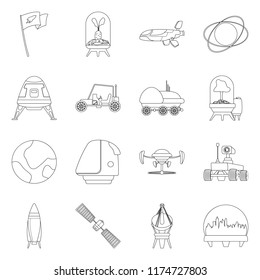 Isolated object of mars and space symbol. Set of mars and planet stock vector illustration.