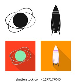Isolated object of mars and space symbol. Set of mars and planet stock symbol for web.