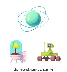 Isolated object of mars and space symbol. Collection of mars and planet stock symbol for web.